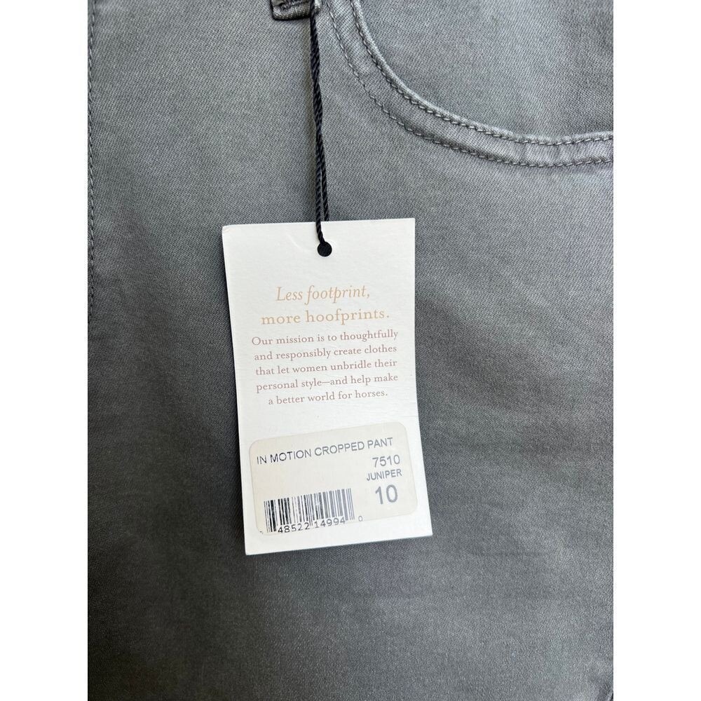 EQL by Kerrits‎ Ladies' In Motion Cropped Pant in Juniper Green Size 10 NWT - Picture 3 of 6